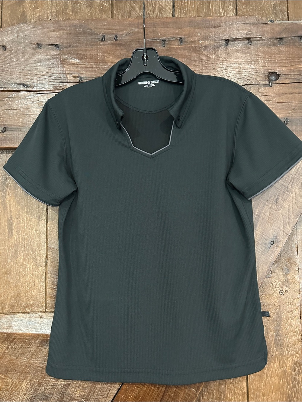 Black Short Sleeve Polo Top
